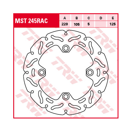 Brake disc Rigid TRW / Lucas MST245RAC