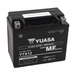 Batterie YUASA YTX12 sans entretien livrée avec pack acide
