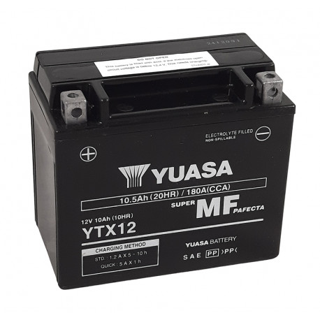 YUASA YTX12 Battery Maintenance Free Delivered with Acid Pack