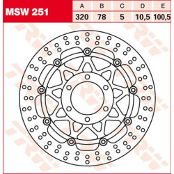 Bremsscheibe schwimmend TRW MSW251