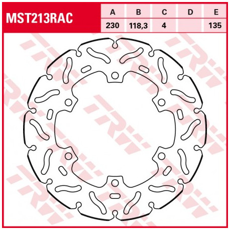 Brake disc floating TRW MST213RAC