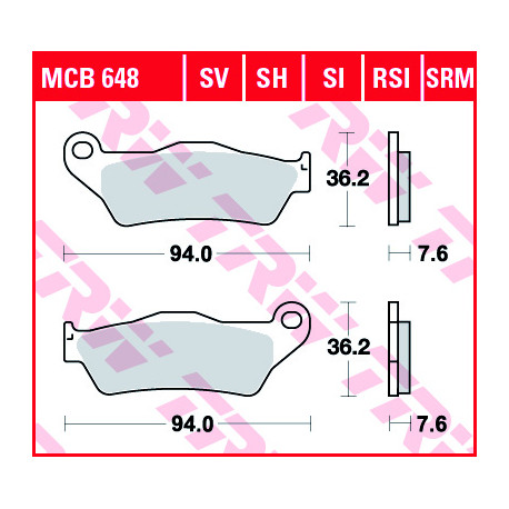 Disc brake pads TRW MCB648SH