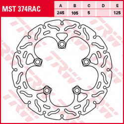 Brake disc TRW MST374RAC