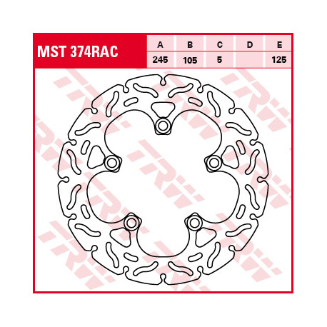 Brake disc TRW MST374RAC