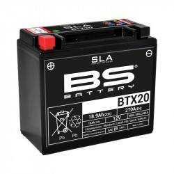 Batterie BS BATTERY BTX20L-BS sans entretien livrée avec pack acide