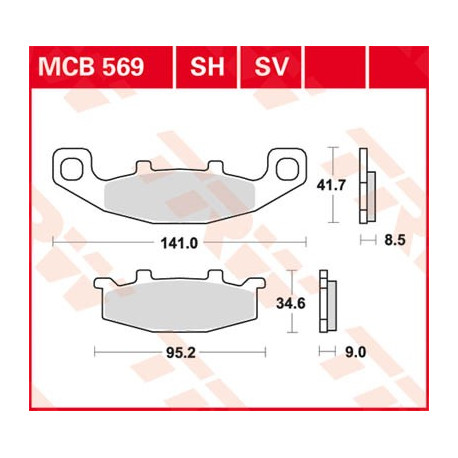 Disc brake pads TRW MCB569
