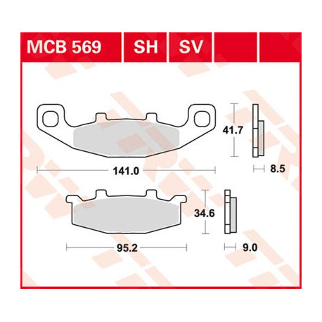 Disc brake pads TRW MCB569SH