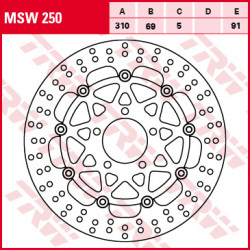 Brake disc floating TRW MSW250