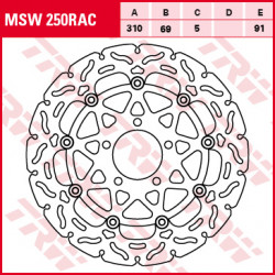 Brake disc floating TRW MSW250RAC