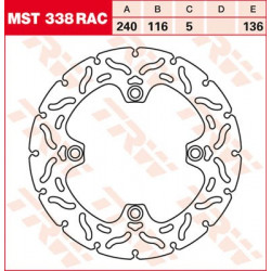 Brake disc Rear TRW MST338RAC