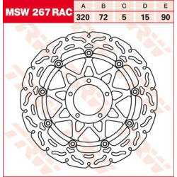 Brake disc floating TRW MSW267RAC