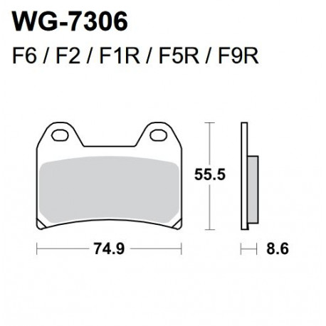 Disc brake pads WRP WG-7306