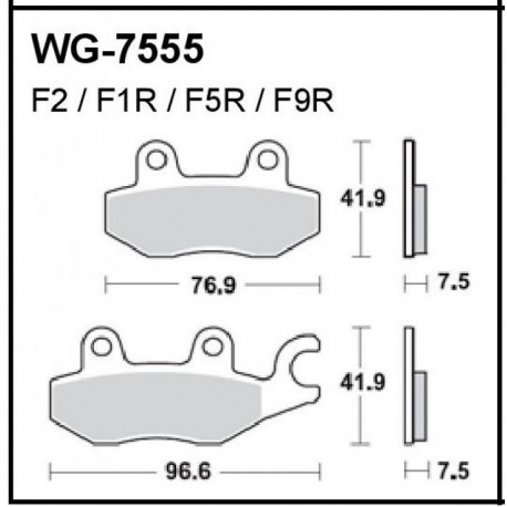 Scheibenbremsbeläge WRP WG-7555