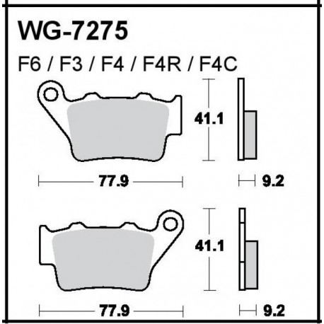 Scheibenbremsbeläge WRP WG-7275