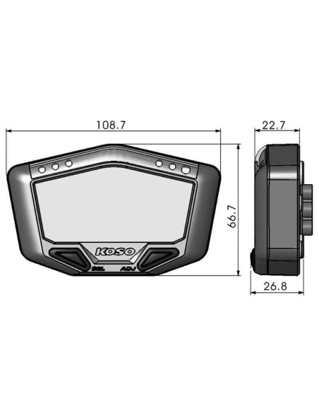 KOSO DB-02 multifunction speedometer black universal