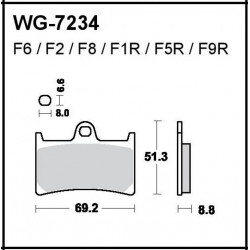 Disc brake pads WRP WG-7234
