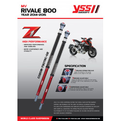 Kit de cartouche de fourche YSS Z1Road - Mv agusta Rivale 800 2014-15