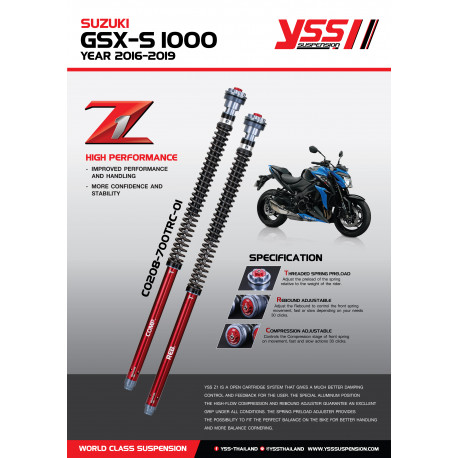 Cartridgekit Gabel YSS Z1 Road - Suzuki GSX-S 1000 2016-19