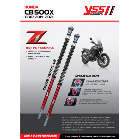 Kit de cartouches YSS Z1 Road - Honda CB500X 2019-2021