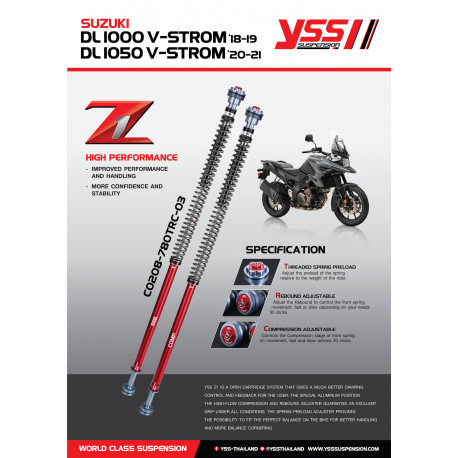 Cartridgekit Gabel YSS Z1 Road - Suzuki DL 1000 V-Strom 2018-19 // DL 1050 V-Strom 2020-21