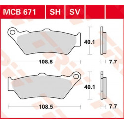 Disc brake pads Front TRW MCB671SV