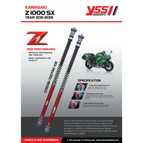 Kit de cartouches YSS Z1 Road - Kawasaki Z1000SX 2011-19