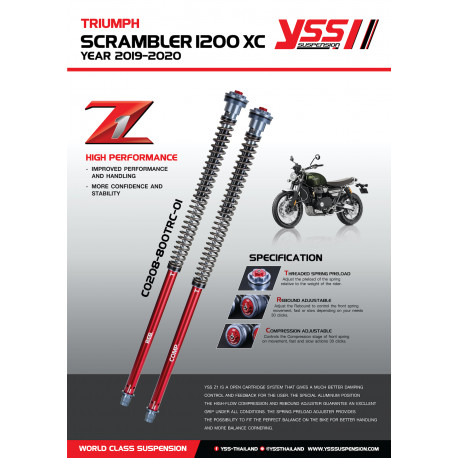 Kit de cartouches YSS Z1 Road - Triumph SCrambler 1200 XC 2019-20