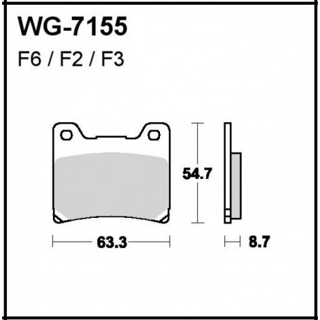 Disc brake pads Rear WRP WG-7155