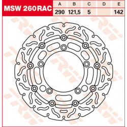 Brake disc floating Front TRW MSW260RAC