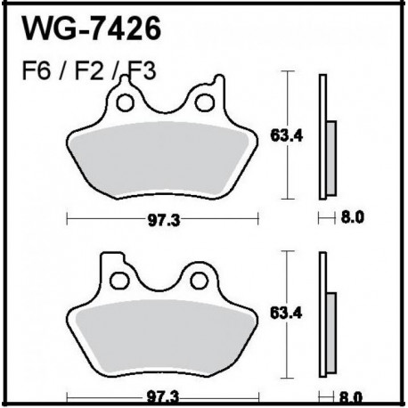 Disc brake pads Rear WRP WG-7426