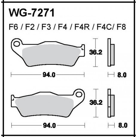 Disc brake pads WRP WG-7271