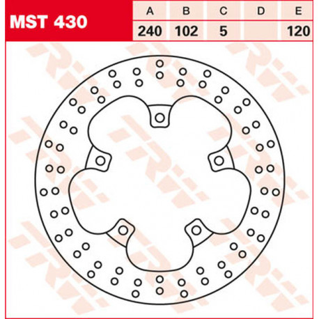 Brake disc Rear TRW MST430