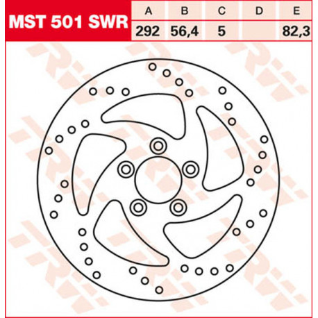 Brake disc Rear TRW MST501SWR