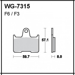 Disc brake pads Rear WRP WG-7315