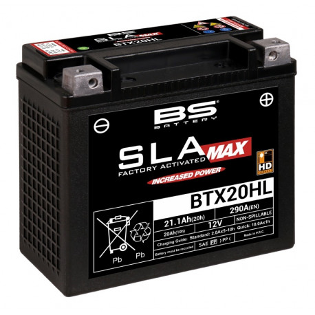 BS BATTERY SLA Max Wartungsfreie Batterie Werkseitig aktiviert - BTX20HL