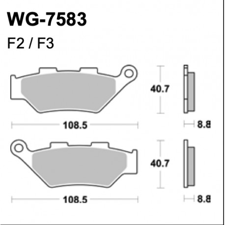 Disc brake pads Front WRP WG-7583-F2