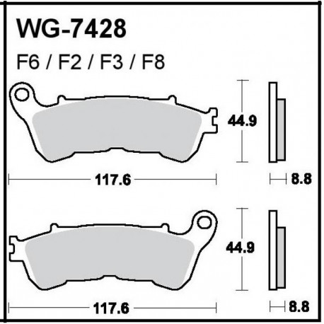 Scheibenbremsbeläge WRP WG-7428