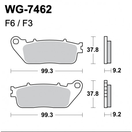 Disc brake pads Rear WRP WG-7462-F3