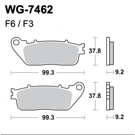 Disc brake pads Rear WRP WG-7462