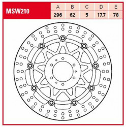 Brake disc Front floating TRW MSW210