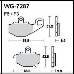 Disc brake pads Rear WRP WG-7287
