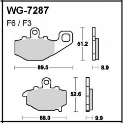 Scheibenbremsbeläge Hinten WRP WG-7287-F3