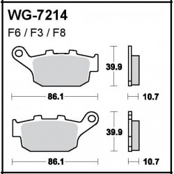 Disc brake pads Rear WRP WG-7214