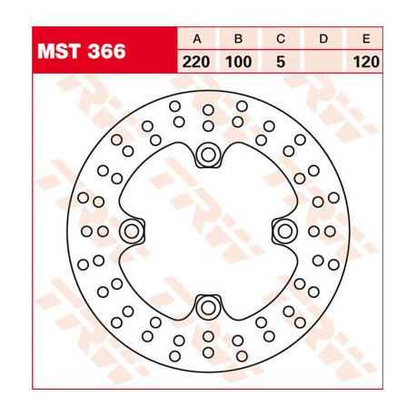 Brake disc Rear TRW MST366