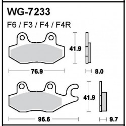 Disc brake pads Rear WRP WG-7322