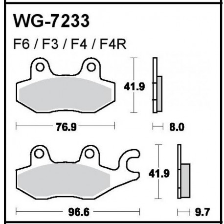 Disc brake pads Rear WRP WG-7322