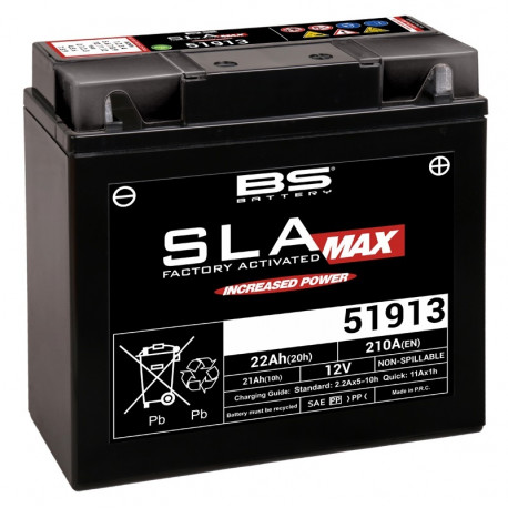 BS BATTERY SLA Max Battery Maintenance Free Factory Activated - 51913