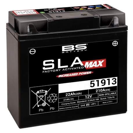 BS BATTERY SLA Max Wartungsfreie Batterie Werkseitig aktiviert - 51913