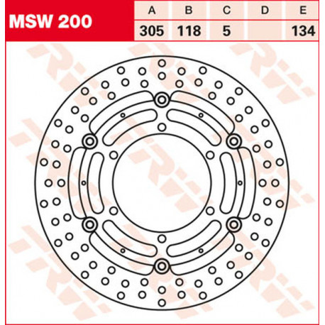 Brake disc Front floating TRW MSW200