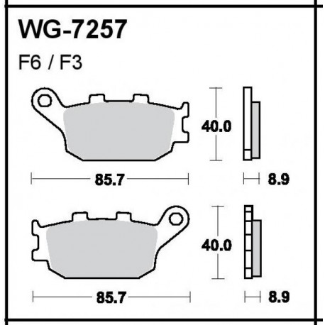 Disc brake pads Rear WRP WG-7357